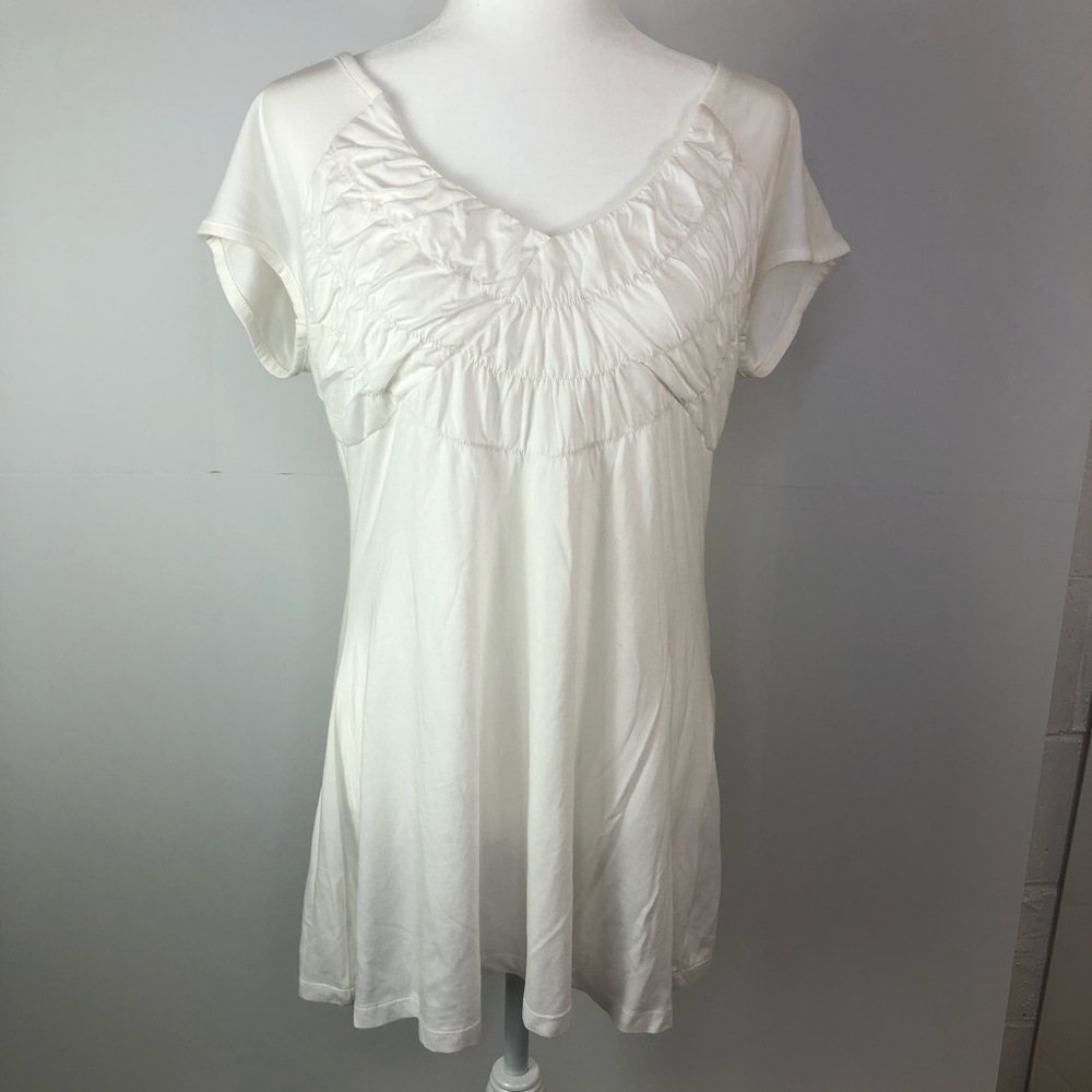 Cullen Modal cap sleeve long top Sz L cream